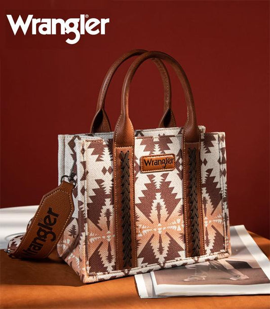Wrangler Southwestern Print Canvas Handbag Tan