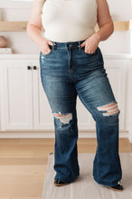 Load image into Gallery viewer, Cassandra High Rise Control Top Distressed Flare Jeans