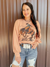 Load image into Gallery viewer, Cowboy Bronc Relaxed Sweatshirt Rust