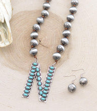 Load image into Gallery viewer, Turquoise Cowboy Pearl Initial Necklace