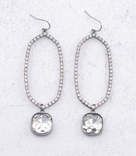 Load image into Gallery viewer, Ripely Rhinestone Oval Dangle Earrings