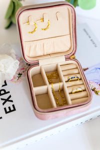 Kept and Carried Velvet Jewlery Box in Mauve