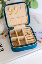Load image into Gallery viewer, Kept and Carried Velvet Jewlery Box in Teal