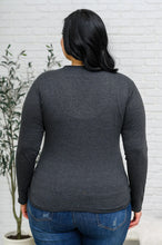 Load image into Gallery viewer, Alpine Raw Edge Long Sleeve Tee in Charcoal