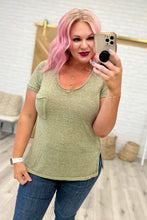 Load image into Gallery viewer, Melange Burnout V-Neck T-Shirt in Light Olive