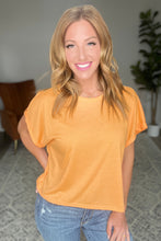 Load image into Gallery viewer, Round Neck Cuffed Sleeve Top in Neon Orange