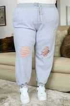 Load image into Gallery viewer, Kick Back Distressed Joggers in Heather Gray
