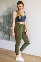 Load image into Gallery viewer, Kick Back Distressed Joggers in Olive