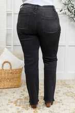 Load image into Gallery viewer, Kortney Mid Rise Straight Leg Jeans In Washed Black