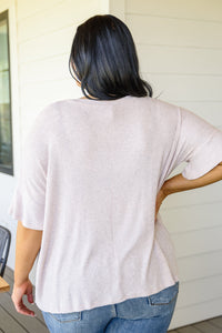 Relax Your Mind Ribbed Tee In Blush