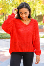 Load image into Gallery viewer, Seasonal Shift Long Sleeve Knit Sweater In Red