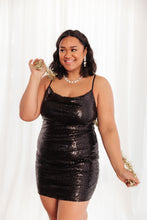 Load image into Gallery viewer, Shining in Sequins Dress in Black