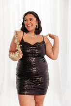 Load image into Gallery viewer, Shining in Sequins Dress in Black