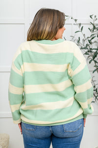 Striped Top In Sage