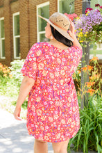 Load image into Gallery viewer, Vintage Daisies Dress In Hot Coral