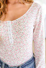 Load image into Gallery viewer, Wistful Wishes Floral Henley Bodysuit