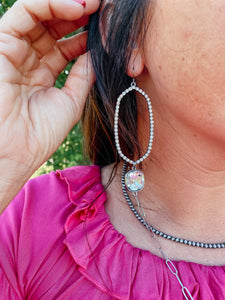Ripely Rhinestone Oval Dangle Earrings