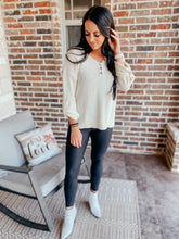 Load image into Gallery viewer, Cozy Zone Popcorn Thread Knit Sweater In Cream