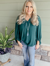 Load image into Gallery viewer, Gigi Green Long Sleeve Blouse