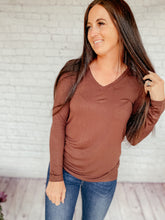 Load image into Gallery viewer, Bella Basic Brown Long Sleeve Top
