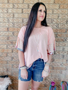 Layla Coral Flutter Sleeve Top