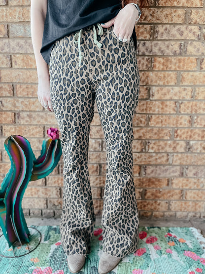 Kendall Leopard Flare Joggers