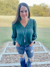Load image into Gallery viewer, Gigi Green Long Sleeve Blouse