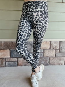 Lance Gray Leopard Print High Waisted Leggings