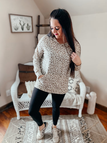 Kimmie Leopard Hooded Pullover