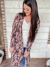 Load image into Gallery viewer, Snakeskin Sally Mauve Cardigan