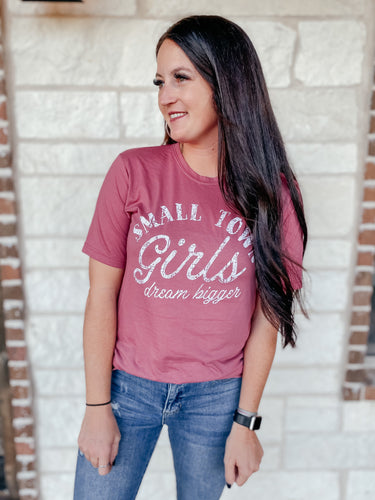 Small Town Girl Pink Graphic Tee
