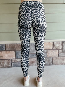 Lance Gray Leopard Print High Waisted Leggings